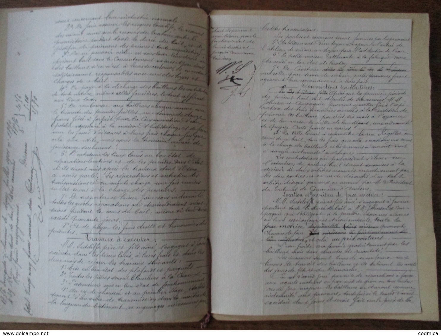 AMIENS LE 4 JUILLET 1901 BAIL PAR MESSIEURS SUTCLIFFE A MESSIEURS JOHNSON & Cie PROPRIETE RUE VASCOSAN N°51 FABRIQUE Et - Manuscrits