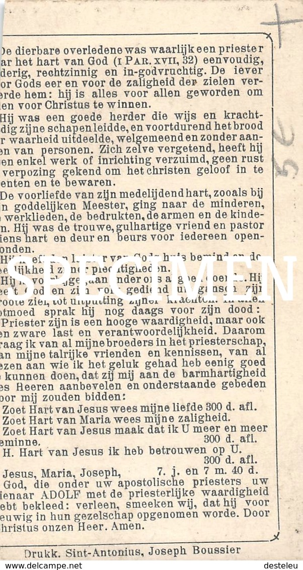 Doodsprentje Adolf Van Lerberghe 1923 - Pittem - Pittem