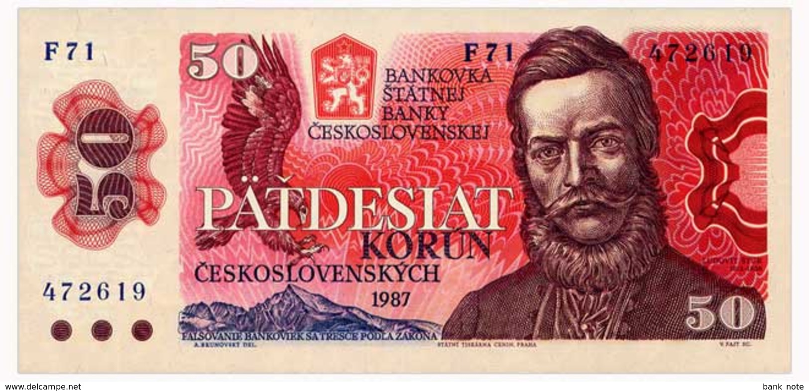 CZECHOSLOVAKIA 50 KORUN 1987 Pick 96a Unc - Czechoslovakia