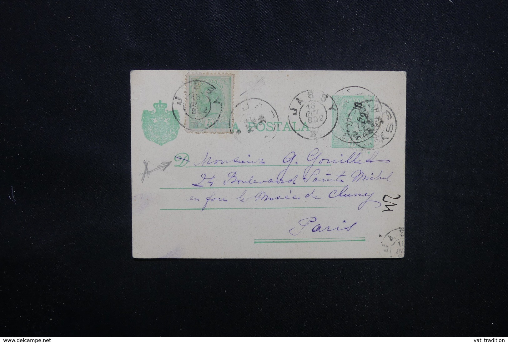 ROUMANIE - Entier Postal + Complément De Jabby Pour Paris En 1902 - L 53496 - Entiers Postaux