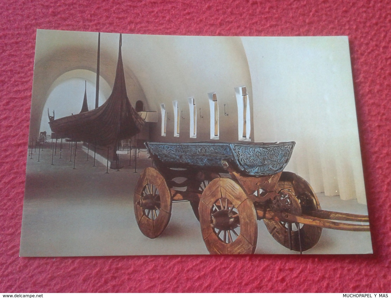 POSTAL POST CARD NORUEGA NORGE NORWAY OSLO THE VIKING SHIPS MUSEUM MUSEO DEL BARCO VIKINGO OSEBERG SHIP THE CART FROM... - Norvegia