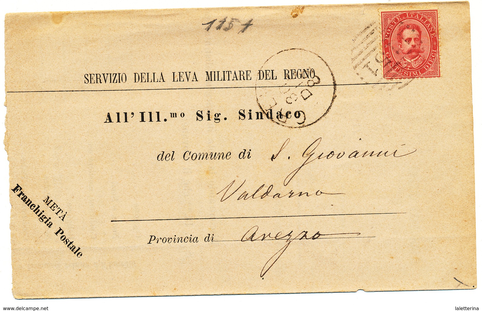 1882 GREVE  (IN CHIANTI) AREZZO CERCHIO + NUMERALE A  SBARRE - Marcophilia