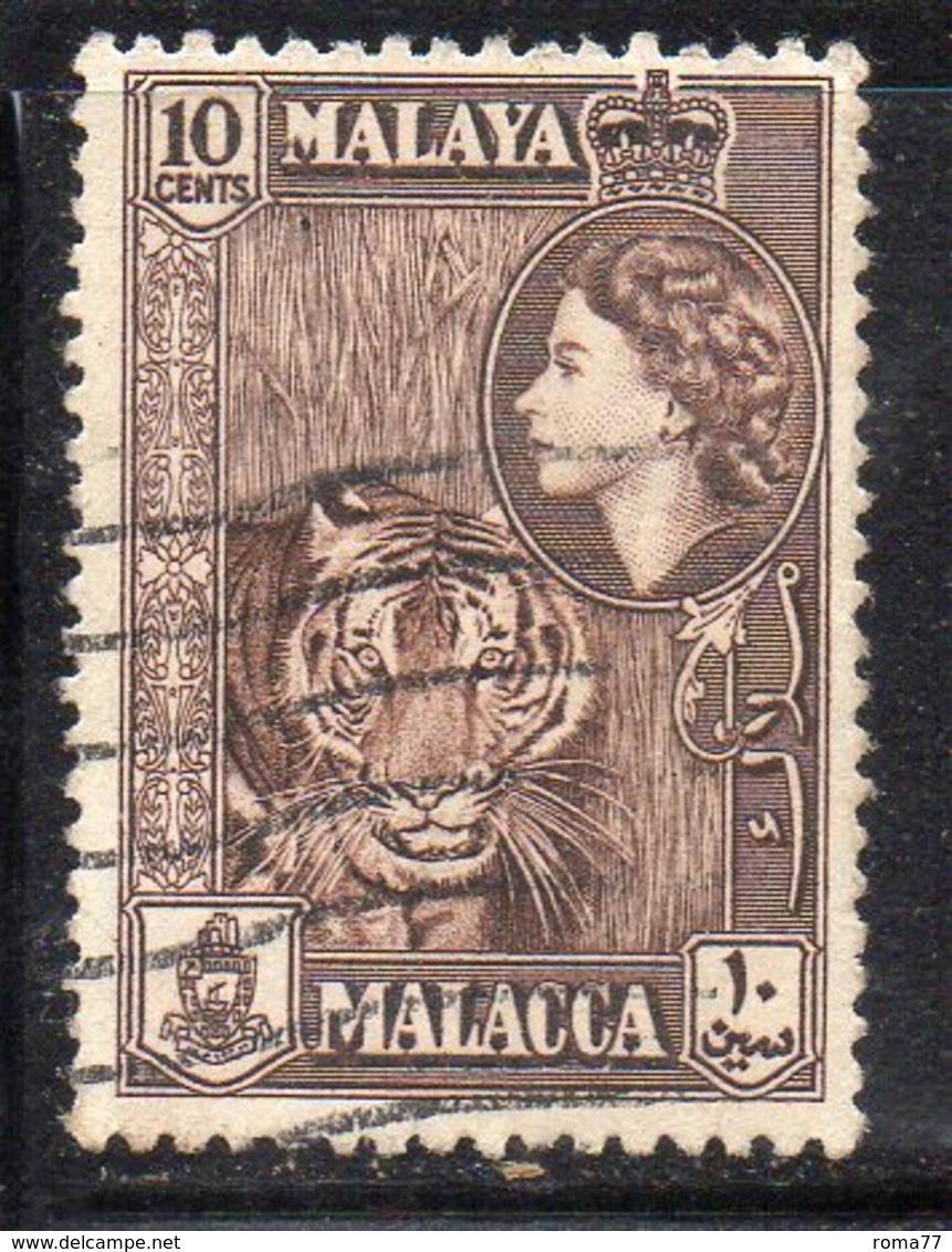 XP4675 - MALACCA MALAYSIA 1957 , 10 Cent Usato  (2380A) - Malacca