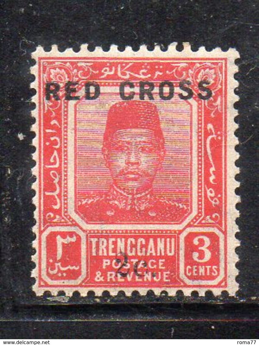 XP4468 - TRENGGANU MALAYSIA 1917 , Yvert N. 19  *  Linguella   (2380A) Croce Rossa - Trengganu