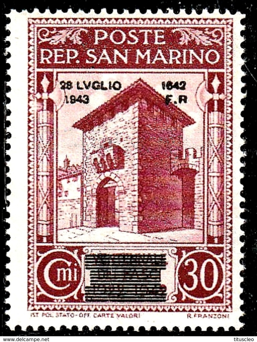 SAINT MARIN 238*  30c Lilas-brun Porte Saint-François Surchargé 28 LUGLIO 1943-1642 FR - Nuovi