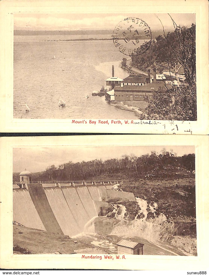 Perth - Mount's Bay Road + Mundaring Weir (2 Postcards 1916) - Perth