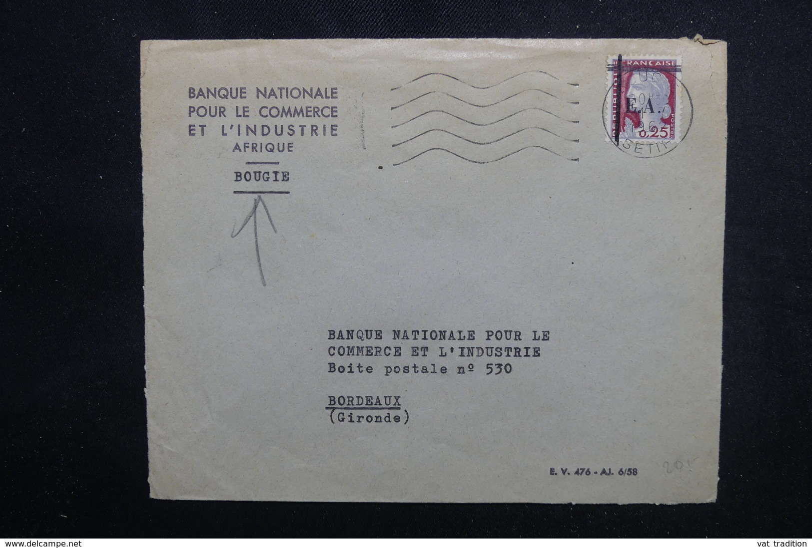 ALGÉRIE - Type Decaris Surchargé EA Sur Enveloppe De Bougie En 1962 Pour La France - L 53548 - Algérie (1962-...)