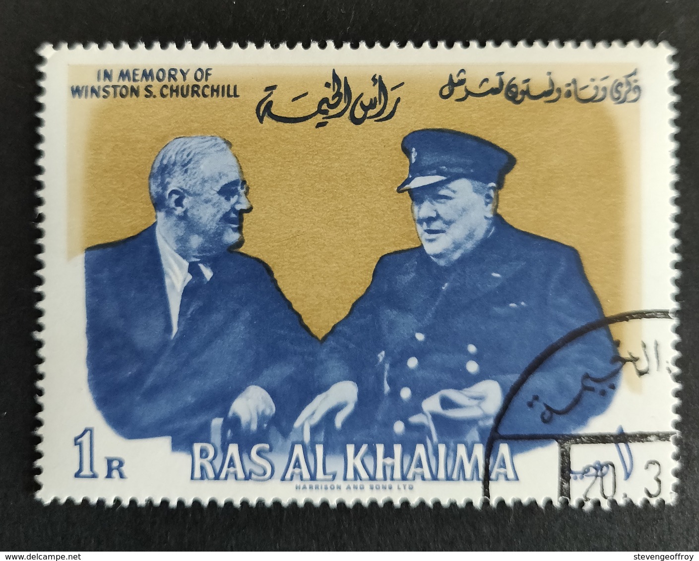 Ras Al Khaimah 1965  RK 19 Roosevelt & Churchill Conference At Sea Aug 15 1941  Chef D'état - Ras Al-Khaima