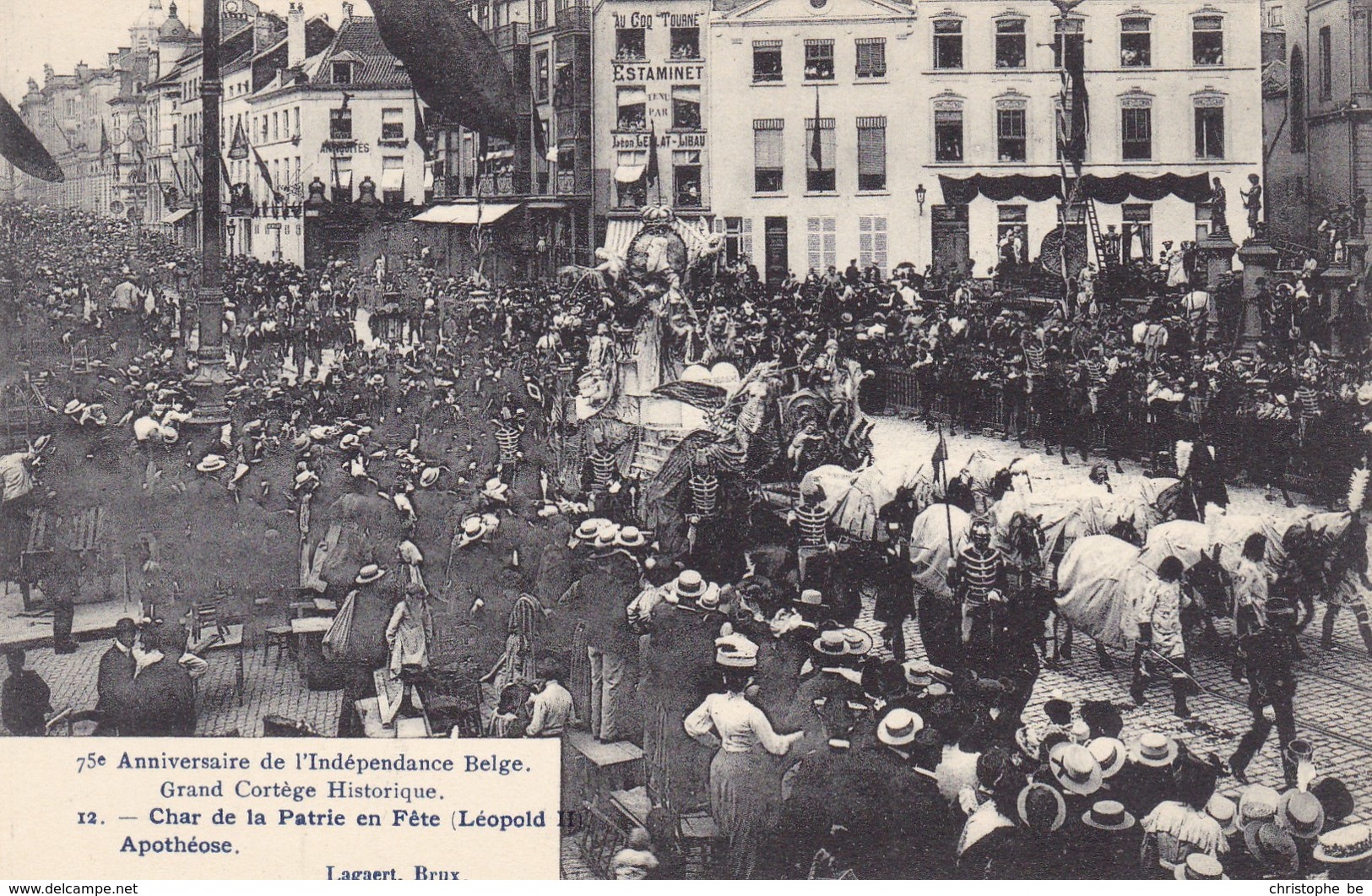 Brussel, Bruxelles, 75e Anniversaire De L'Indépendance Belge, Grand Cortège Historique (pk66991) - Feesten En Evenementen