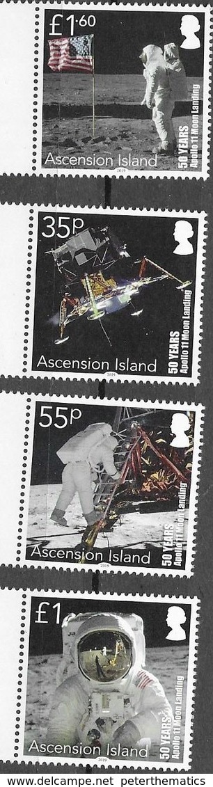 ASCENSION, 2019, MNH,SPACE, MOON LANDING, 4v - Afrique