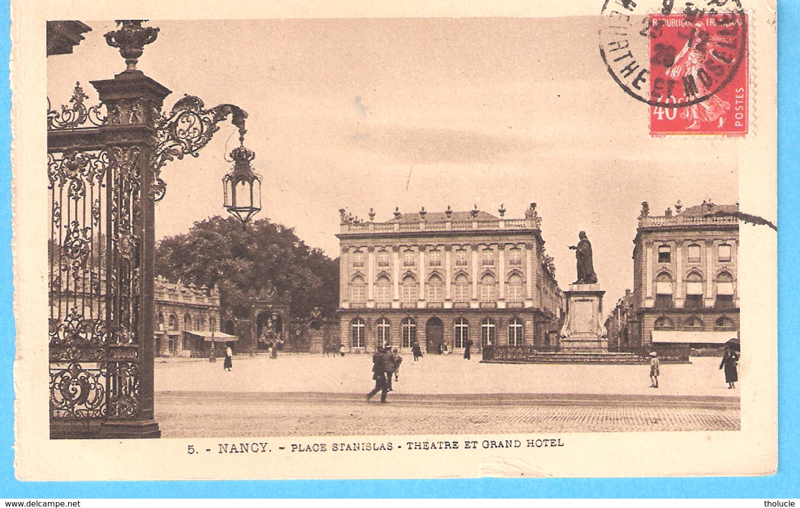 Nancy-1926-Place Stanislas-Théâtre-Grand Hôtel-exp.vers Auxonne-Régiment D'Artillerie Divisionnaire-R.A.D.-1ère Batterie - Nancy