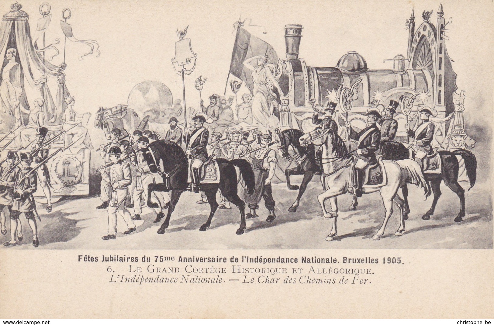 Brussel, Bruxelles, 75e Anniversaire De L'Indépendance Belge, Grand Cortège Historique Et Allégorique (pk68021) - Fêtes, événements