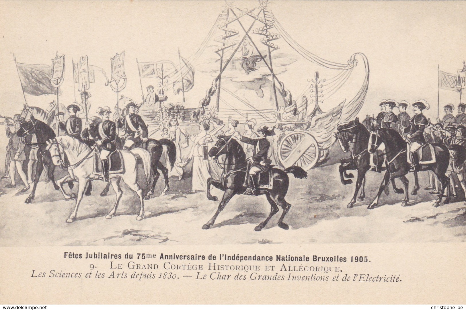 Brussel, Bruxelles, 75e Anniversaire De L'Indépendance Belge, Grand Cortège Historique Et Allégorique (pk68024) - Fêtes, événements