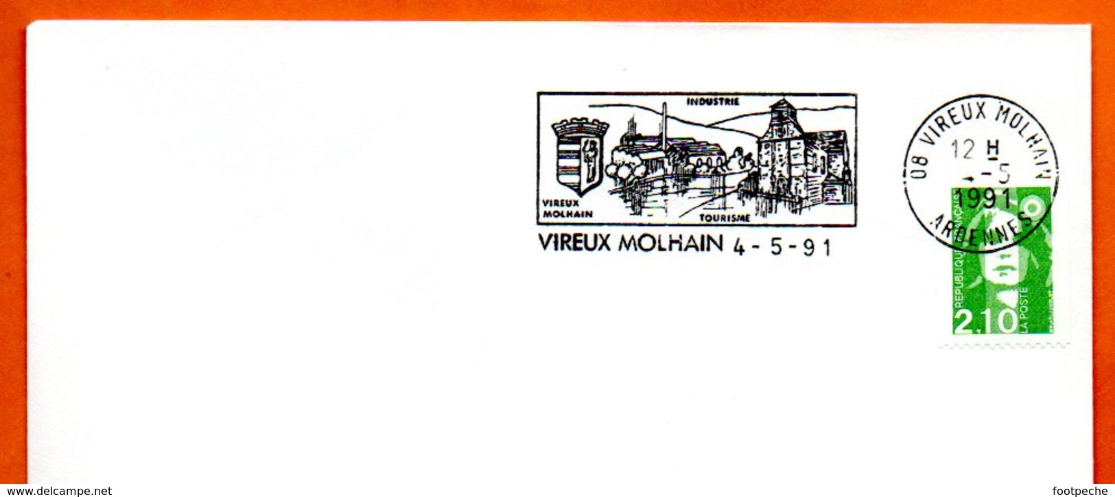 08 VIREUX MOLHAIN   TOURISME   1992 Lettre Entière N° MN 466 - Oblitérations Mécaniques (flammes)