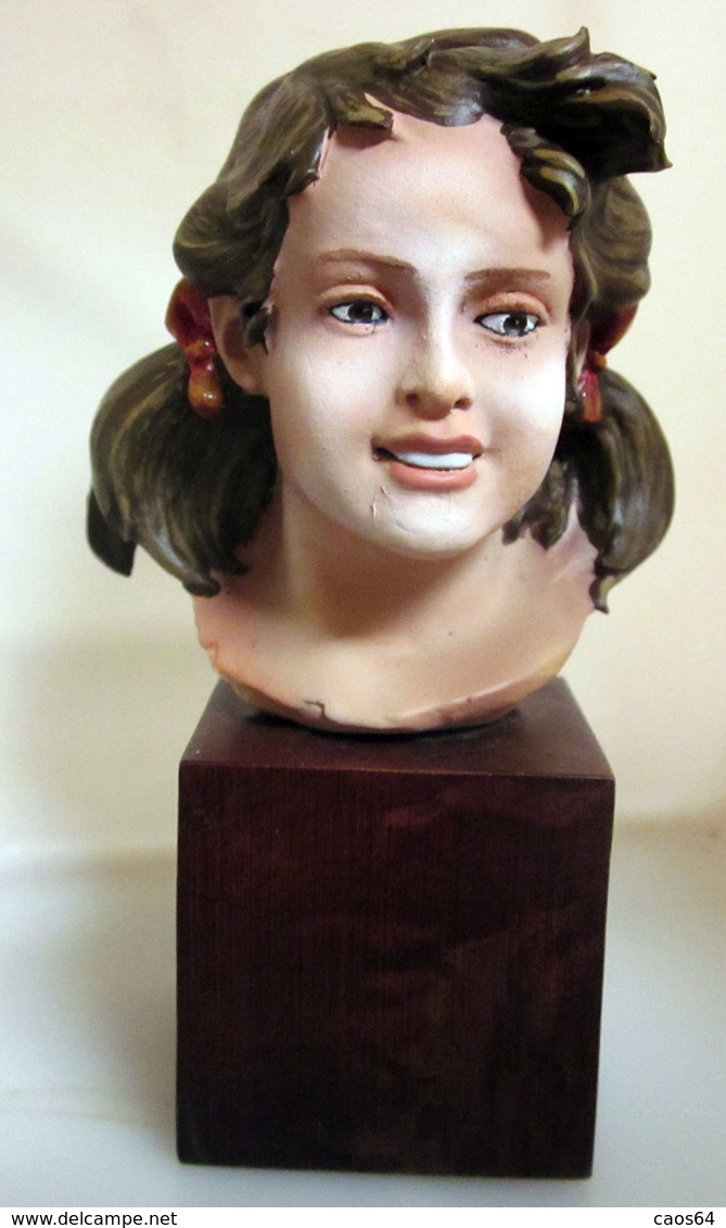 BUSTO FANCIULLA SIMIL CERAMICA DIPINTO - Other & Unclassified