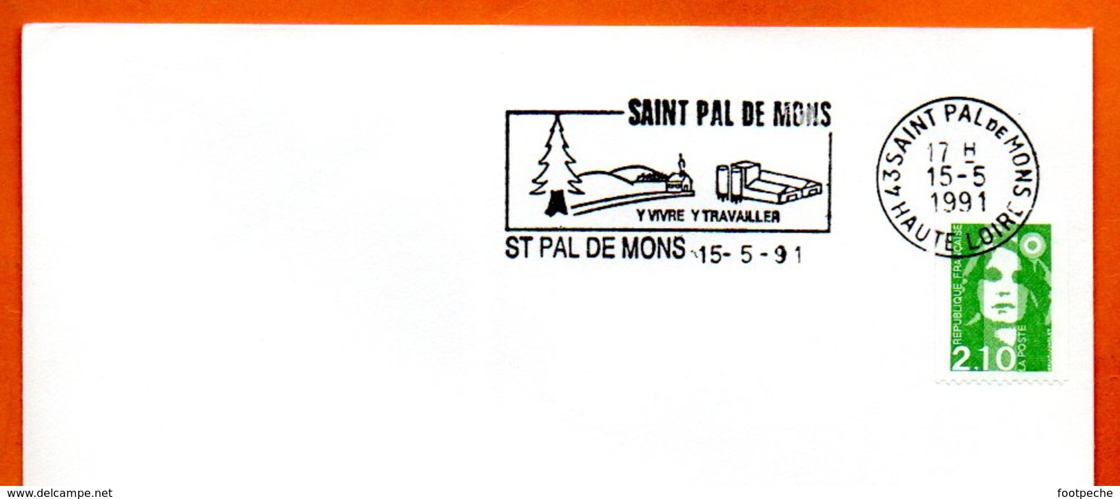 43 ST PAL DE MONS Y VIVRE  1992 Lettre Entière N° MN 470 - Oblitérations Mécaniques (flammes)