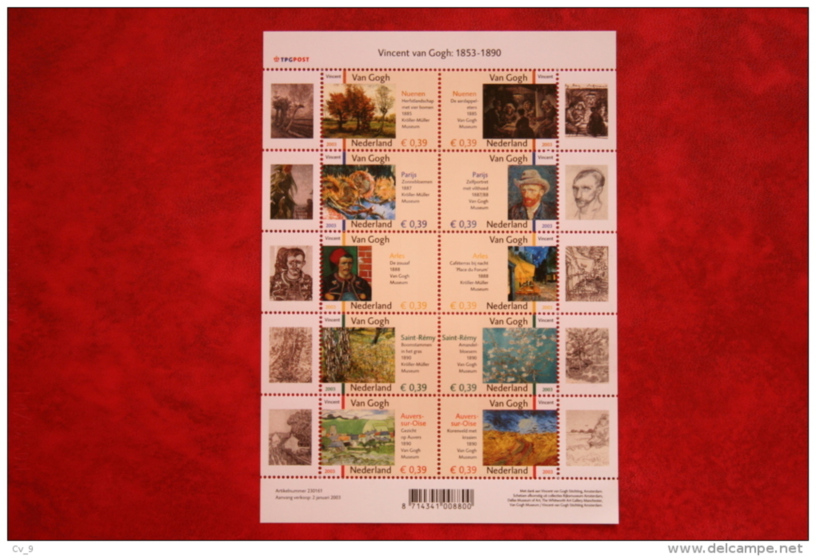 Vinvent Van Gogh; NVPH V2142-2151 2142 (Mi 2073-2082); 2003 POSTFRIS / MNH ** NEDERLAND / NIEDERLANDE / NETHERLANDS - Unused Stamps