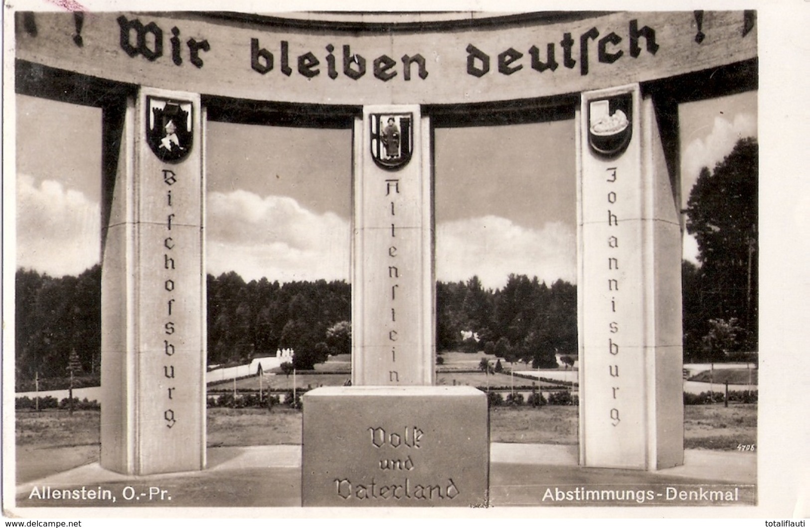 ALLENSTEIN Olsztyn Ostpreußen Abstimmungs Denkmal Bischofsburg Johannisburg Ungelaufen - Ostpreussen