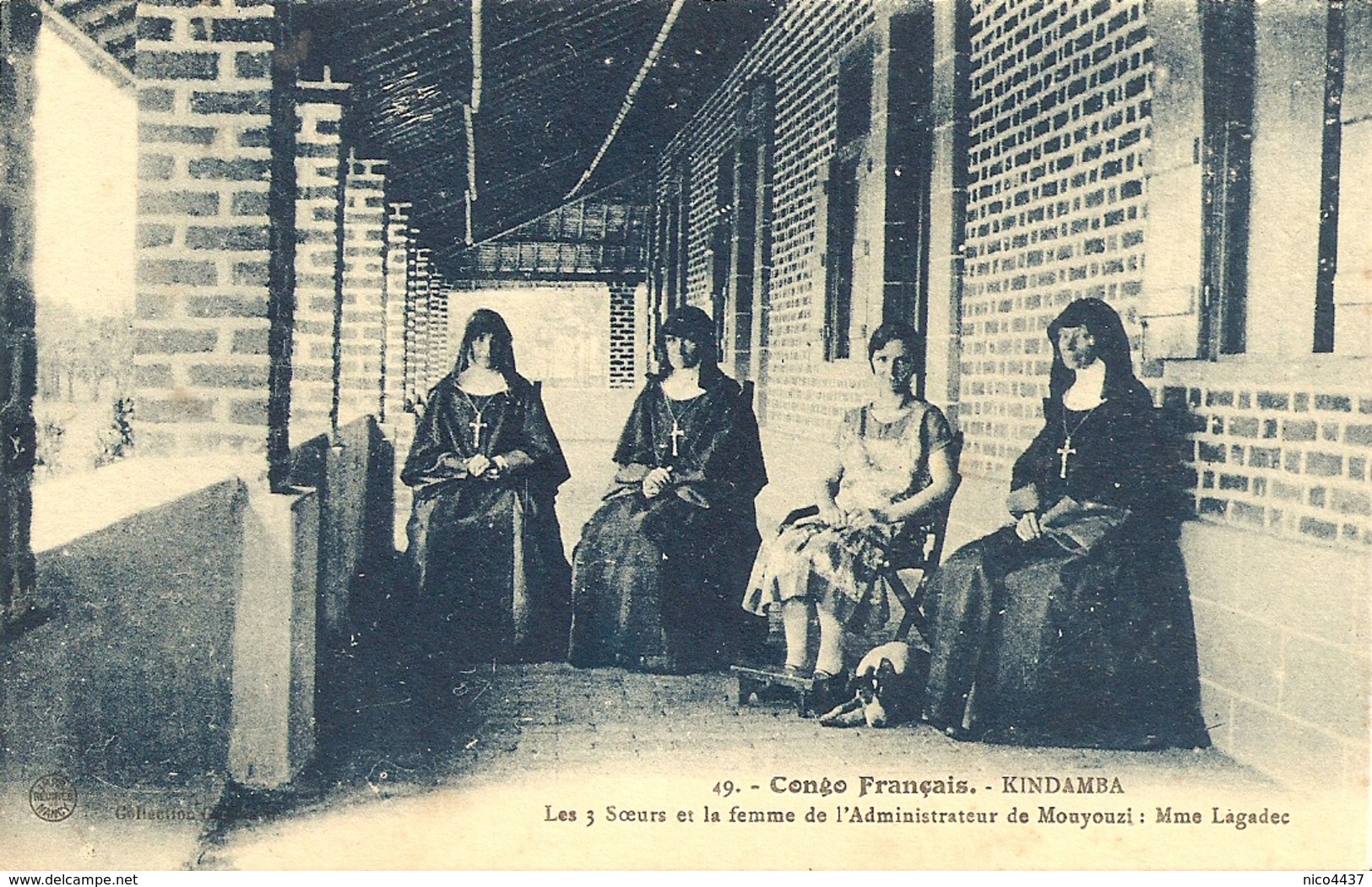 Cpa Congo Français Kindamba 3 Soeurs Et La Femme De L'administration De Mouyouzi Mme Lagadec - Congo Français