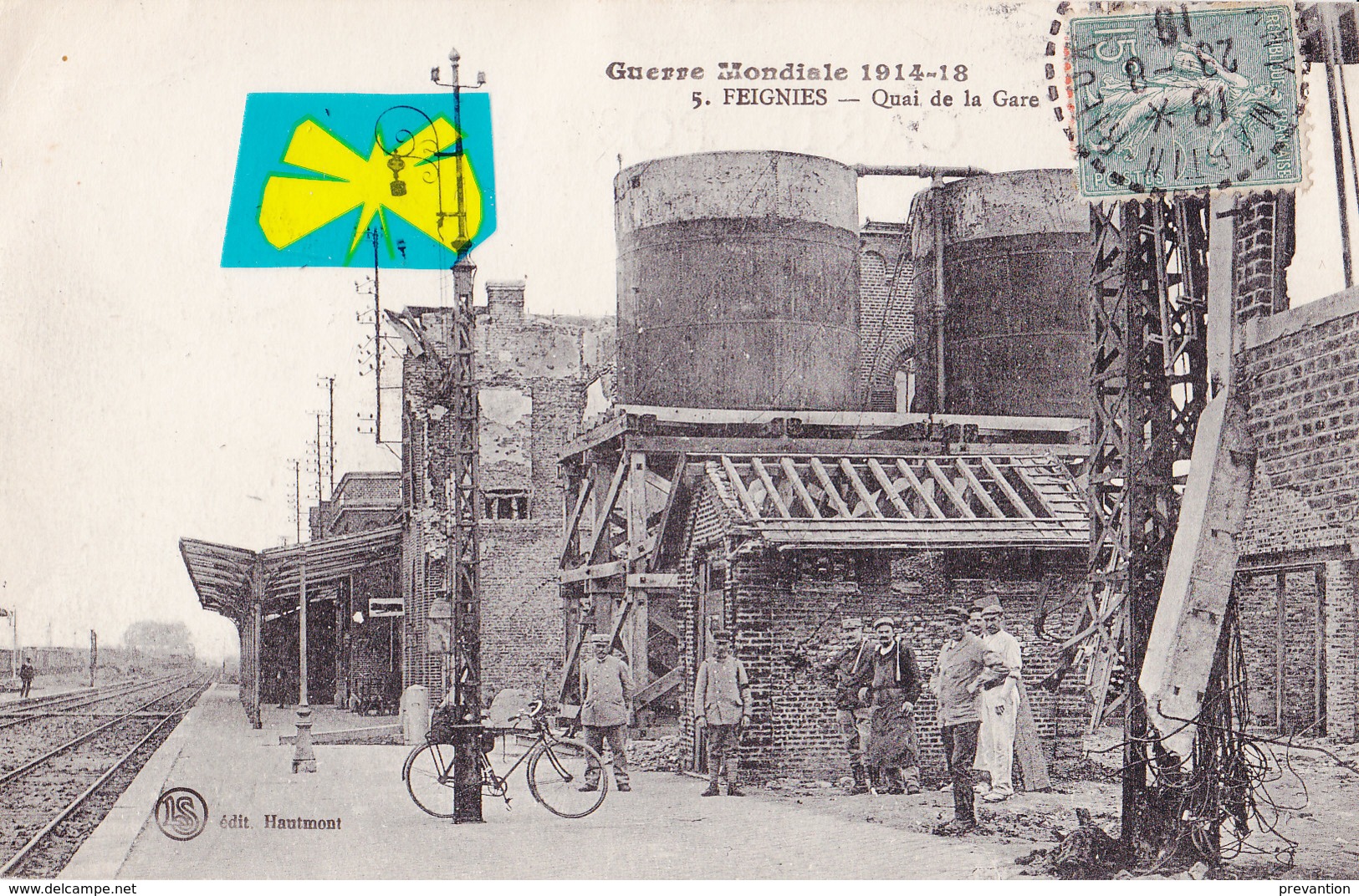 FEIGNIES - Quai De La Gare - Guerre Mondiale 1914-18 - Carte Animée - Feignies