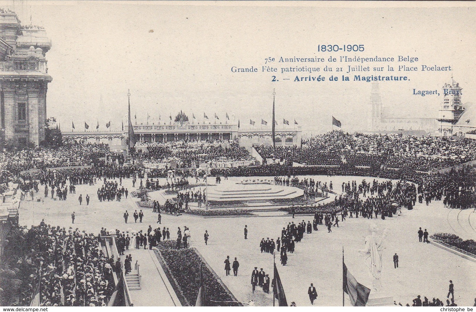 Bruxelles, 75e Anniversaire De L'indépendance Belge, Grande Fête Patriotique Du 21 Juillet Place Poelaert  (pk68067) - Fêtes, événements