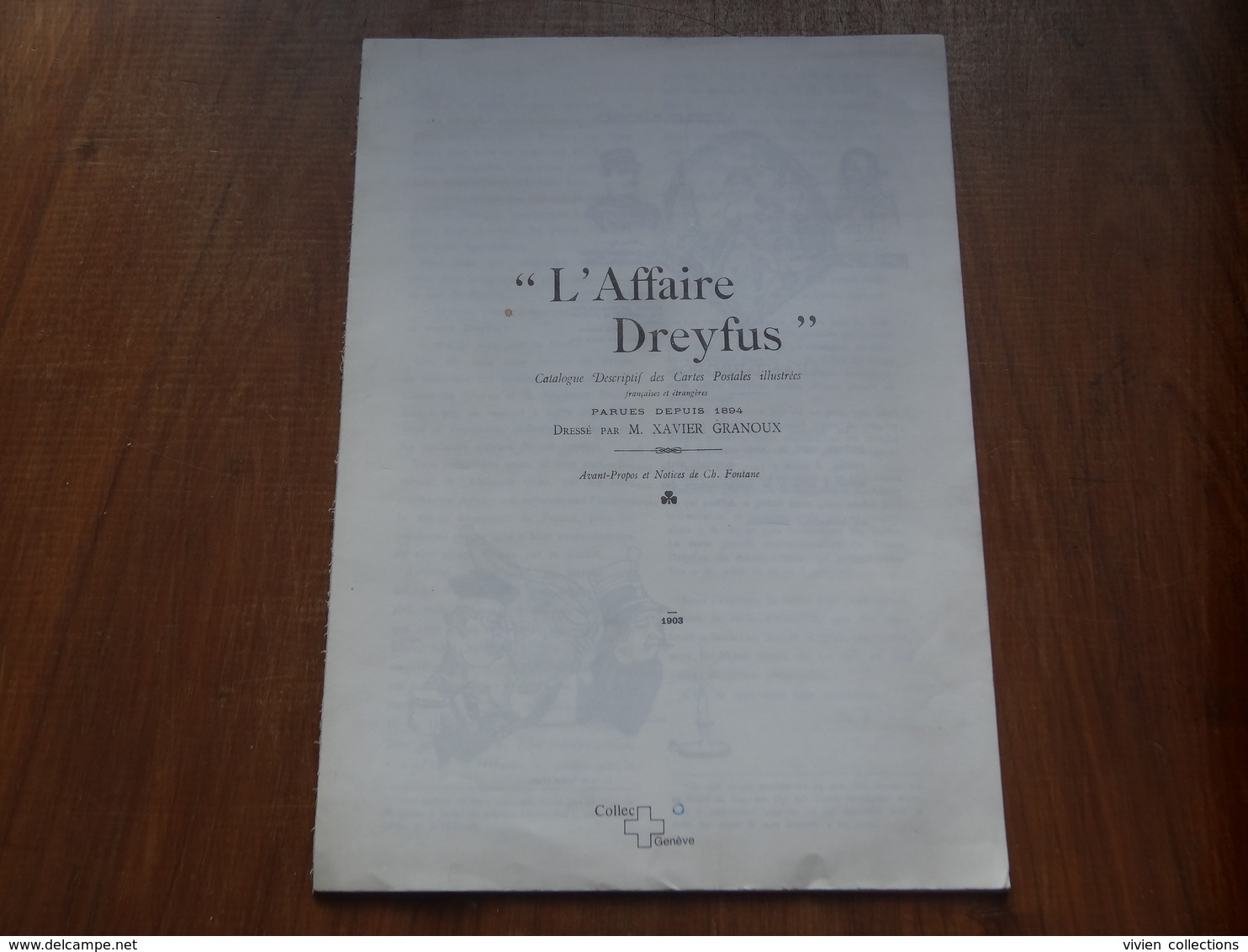 "L'Affaire Dreyfus" Catalogue Descriptifs Des Cartes Postales Illustrées 1894-1903 (réédition Ancienne Env. 50 Ans) - France