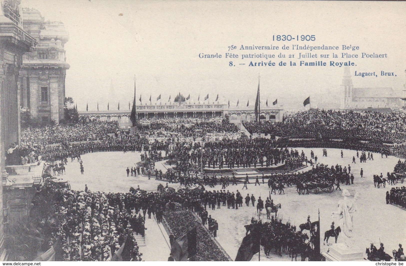 Bruxelles, 75e Anniversaire De L'indépendance Belge, Grande Fête Patriotique Du 21 Juillet Place Poelaert  (pk68073) - Feesten En Evenementen