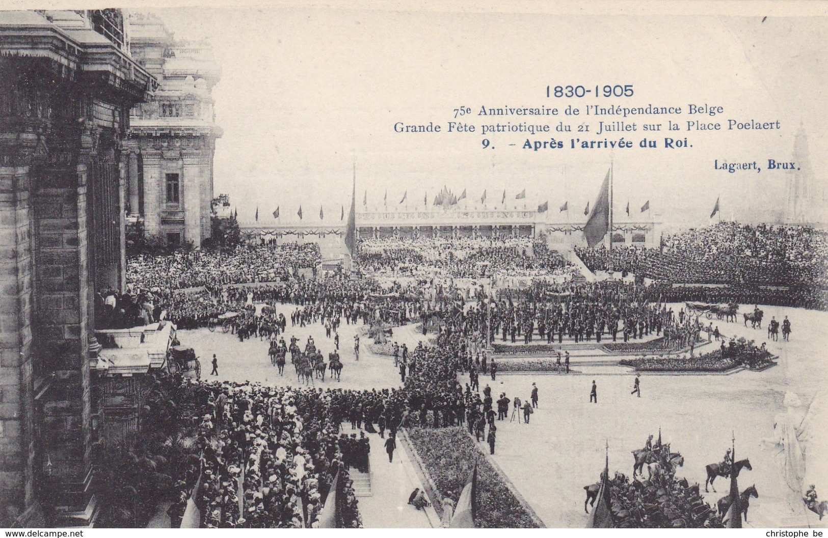 Bruxelles, 75e Anniversaire De L'indépendance Belge, Grande Fête Patriotique Du 21 Juillet Place Poelaert  (pk68074) - Feesten En Evenementen