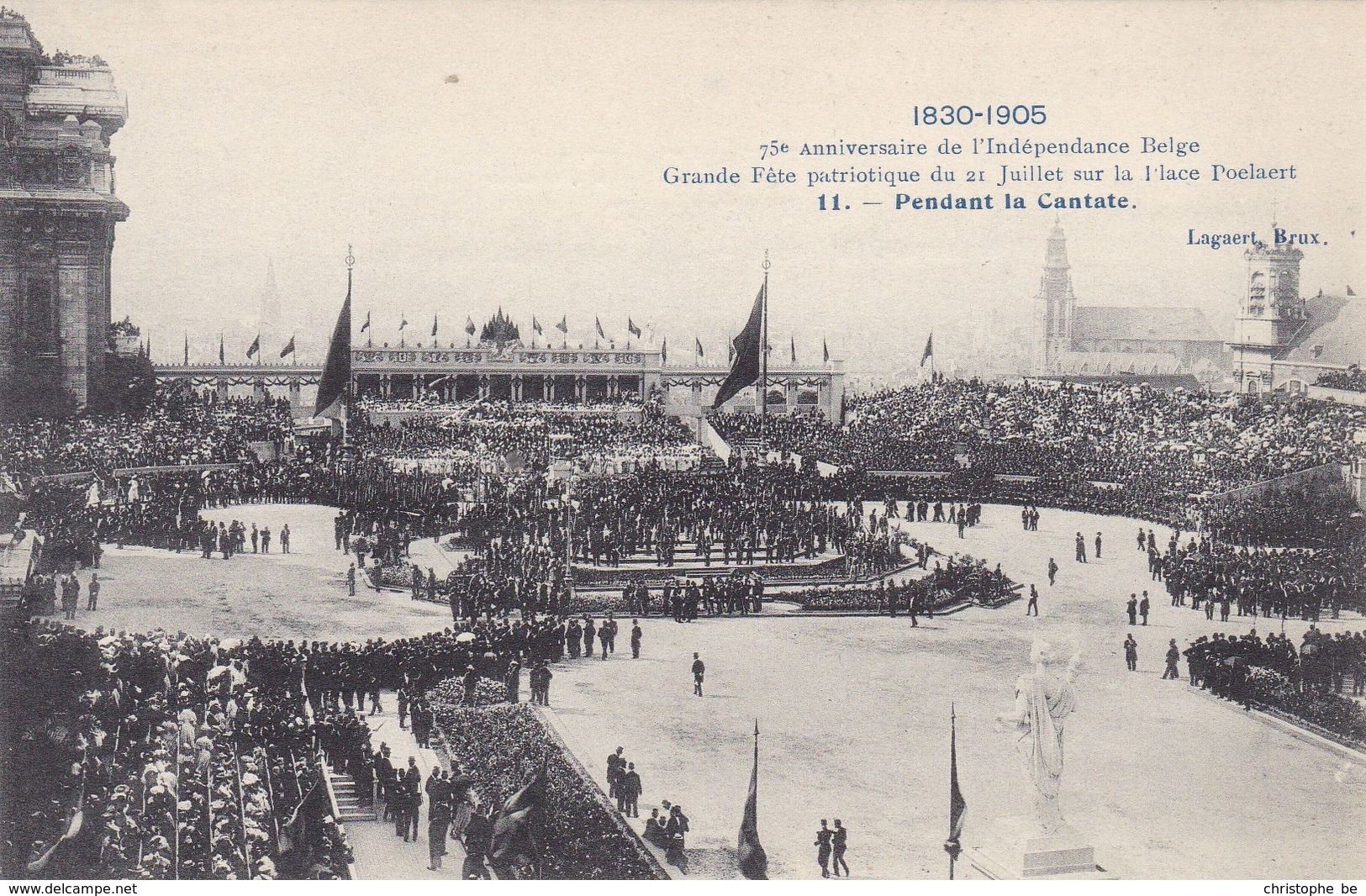 Bruxelles, 75e Anniversaire De L'indépendance Belge, Grande Fête Patriotique Du 21 Juillet Place Poelaert  (pk68076) - Fêtes, événements