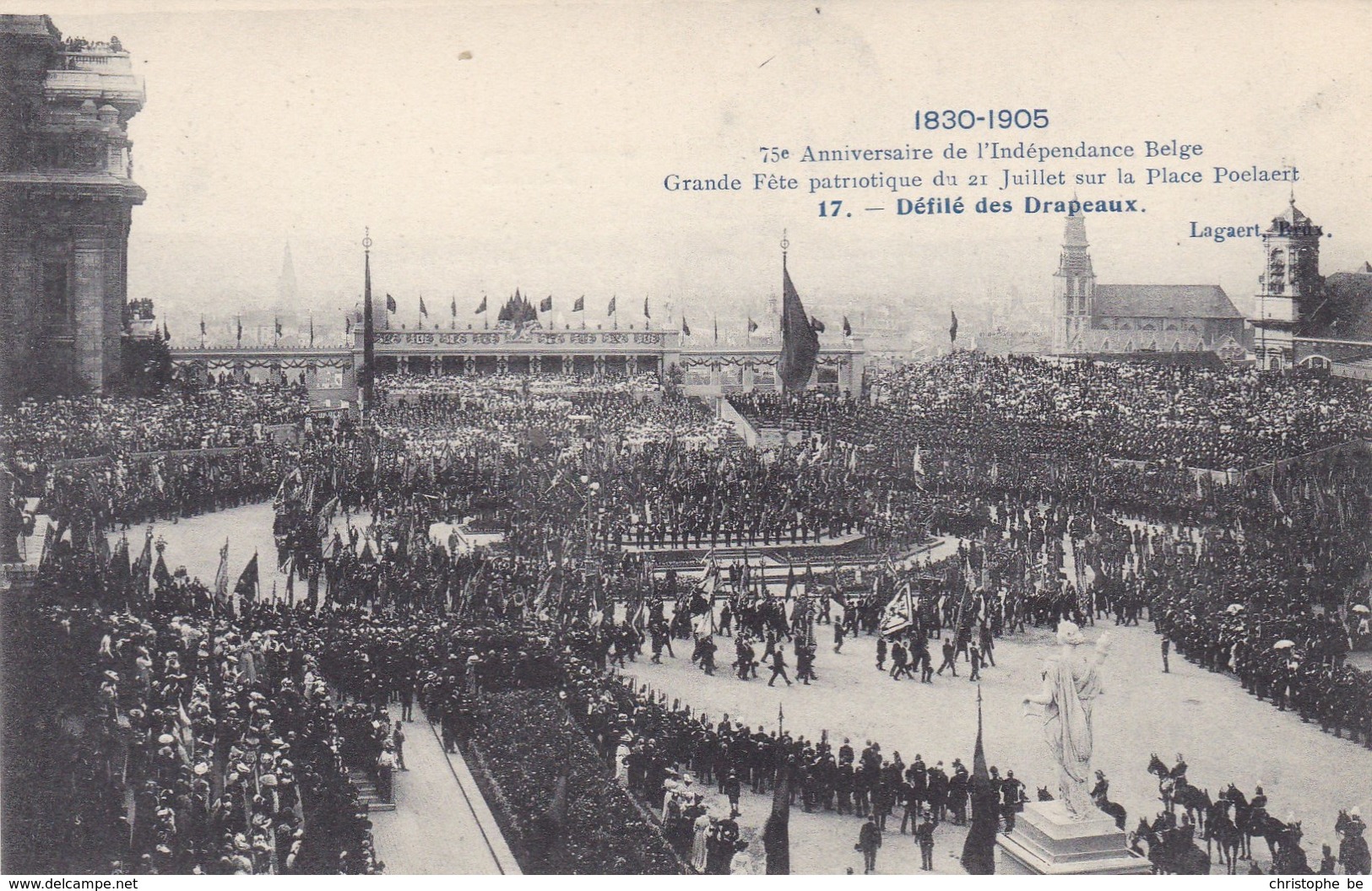 Bruxelles, 75e Anniversaire De L'indépendance Belge, Grande Fête Patriotique Du 21 Juillet Place Poelaert  (pk68082) - Fêtes, événements