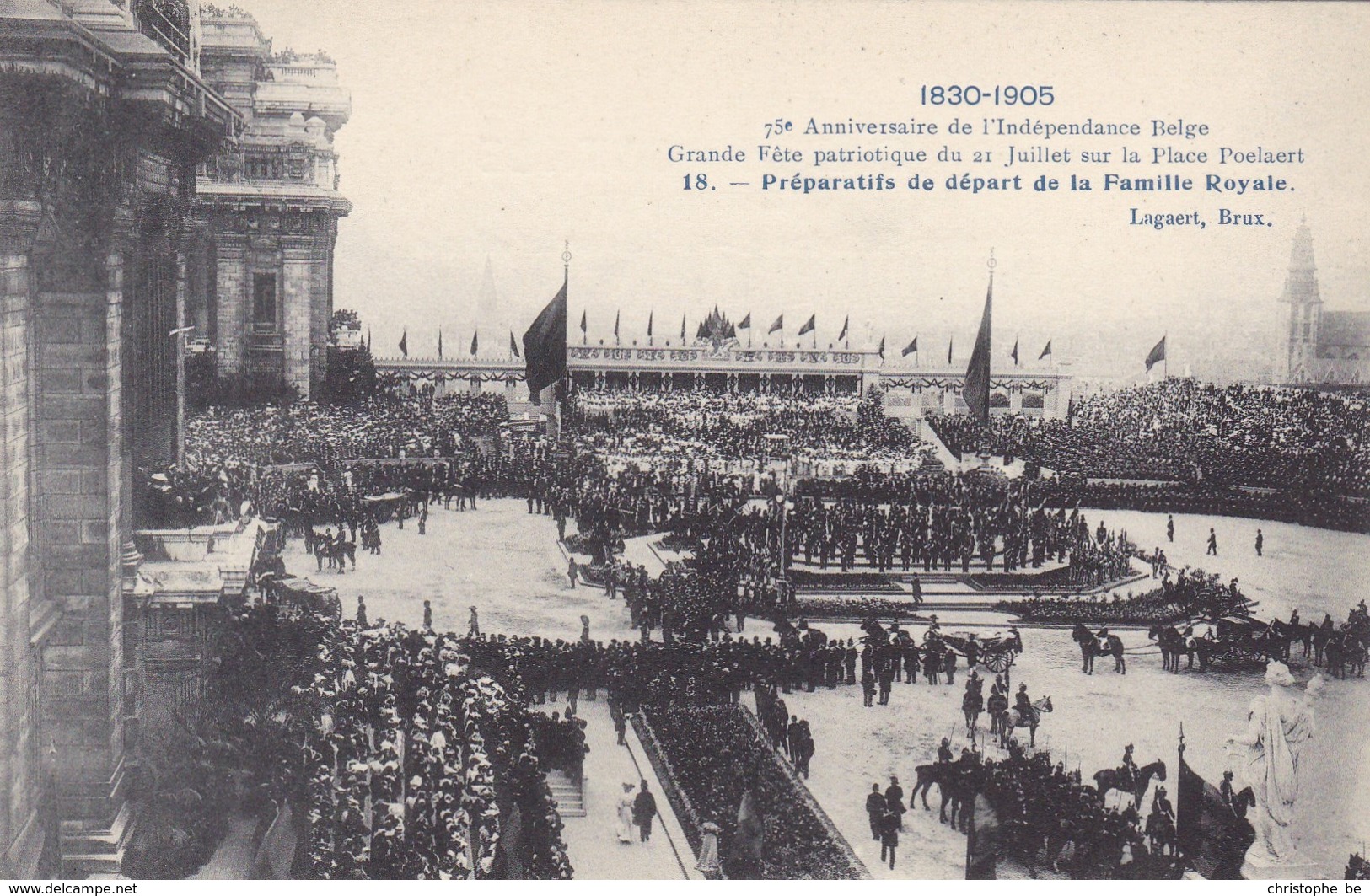 Bruxelles, 75e Anniversaire De L'indépendance Belge, Grande Fête Patriotique Du 21 Juillet Place Poelaert  (pk68083) - Feesten En Evenementen