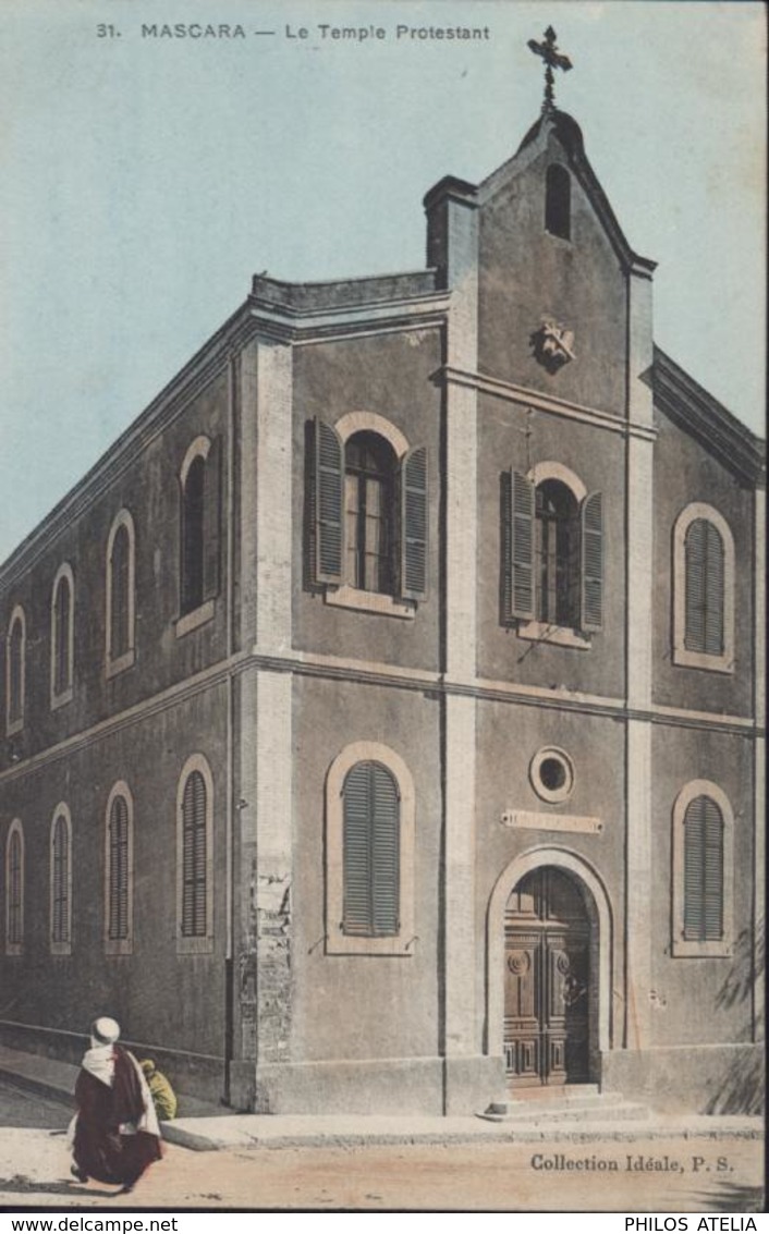 CPA Algérie Mascara Le Temple Protestant Collection Idéale PS P.S. Couleur - Otros & Sin Clasificación
