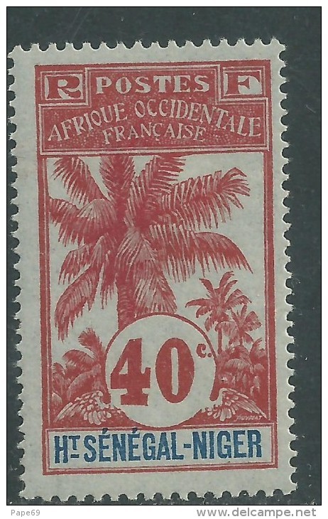 Haut-Sénégal N° 11 X  Type  Palmiers  : 40 C. Rouge Sur Azuré Trace De Charnière Sinon TB - Autres & Non Classés