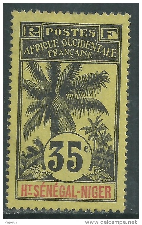 Haut-Sénégal N° 10 X  Type  Palmiers  : 35 C.  Noir Sur Jaune Trace De Charnière Sinon TB - Other & Unclassified