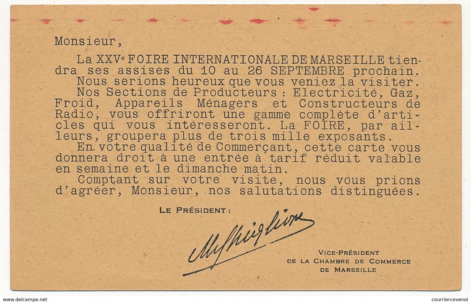 FRANCE - CP Foire De Marseille + EMA De Marseille RP "La Publicité Est L'Aiguillon Des Affaires" 1949 - Freistempel