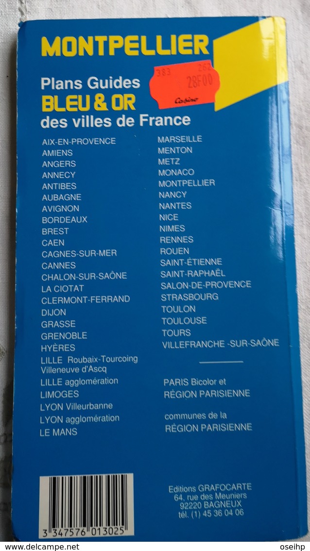 Plan Guide Bleu & Or MONTPELLIER Castelnau Le Lez Juvignac Lattes Mauguio Perols St Jean De Vedas Carte Routière - Cartes Routières