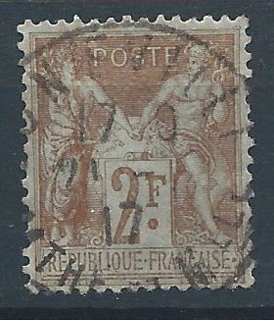 FRANCE - 1900 - Type Sage - YT N°105 - 2 F. Bistre Sur Azuré - Oblitéré - TB Etat - 1898-1900 Sage (Type III)