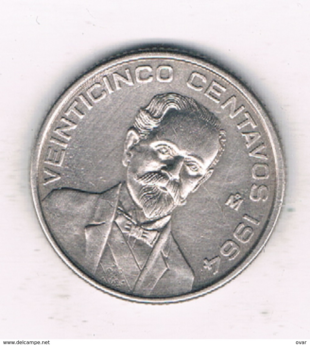 25 CENTAVOS 1964 MEXICO /1268/ - Mexique