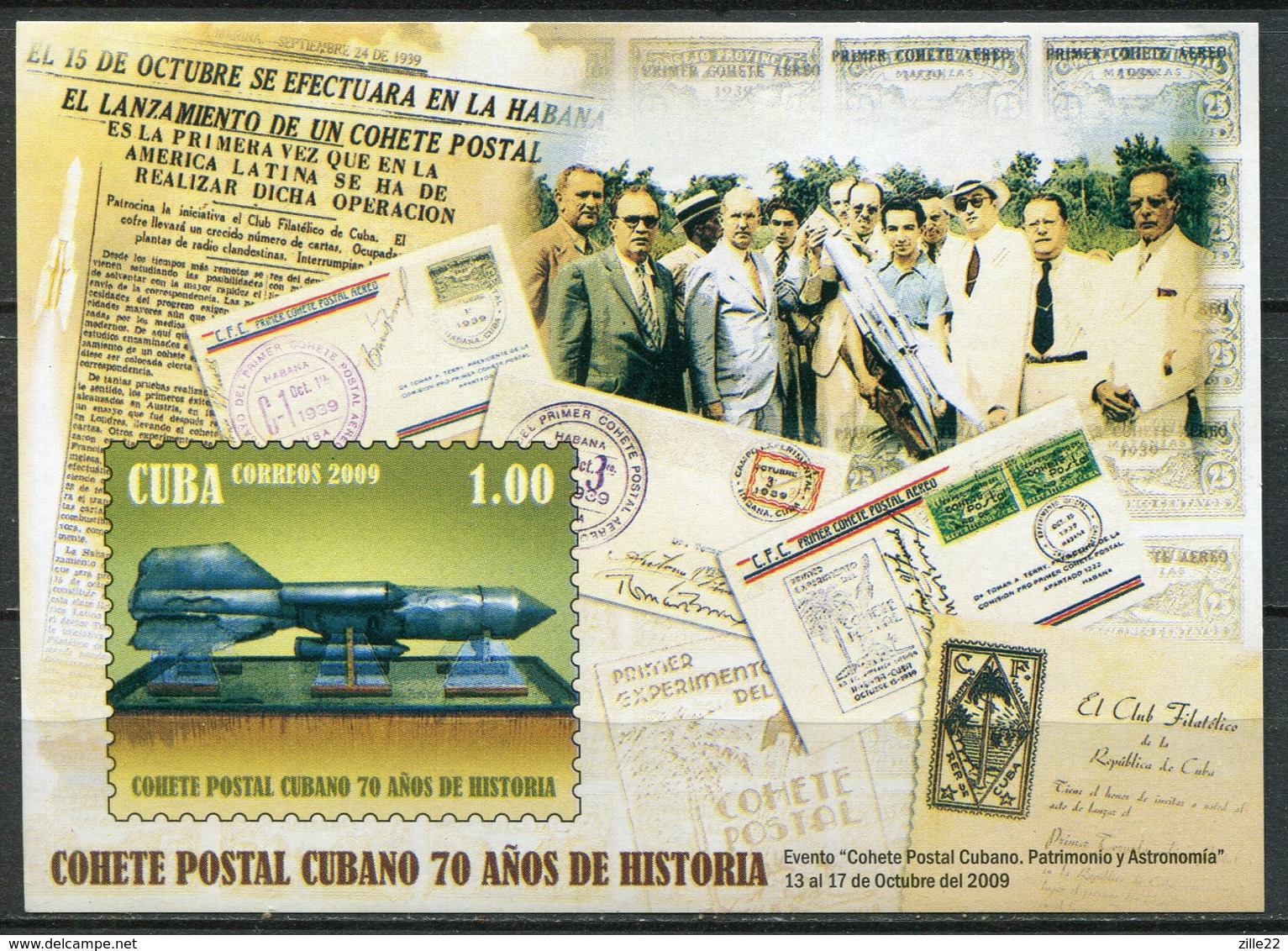 Kuba Mi# Block 1269 Postfrisch MNH - Rocket Mail - Unused Stamps