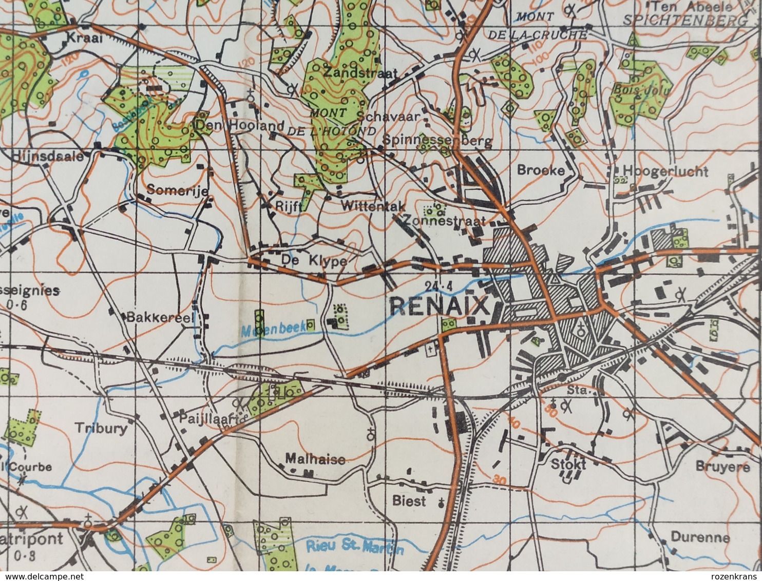 Militaire En Topografische Kaart UK War Office 1943 World War 2 WW2 Kortrijk Oudenaarde Ronse Orroir Zwevegem Avelgem - Cartes Topographiques