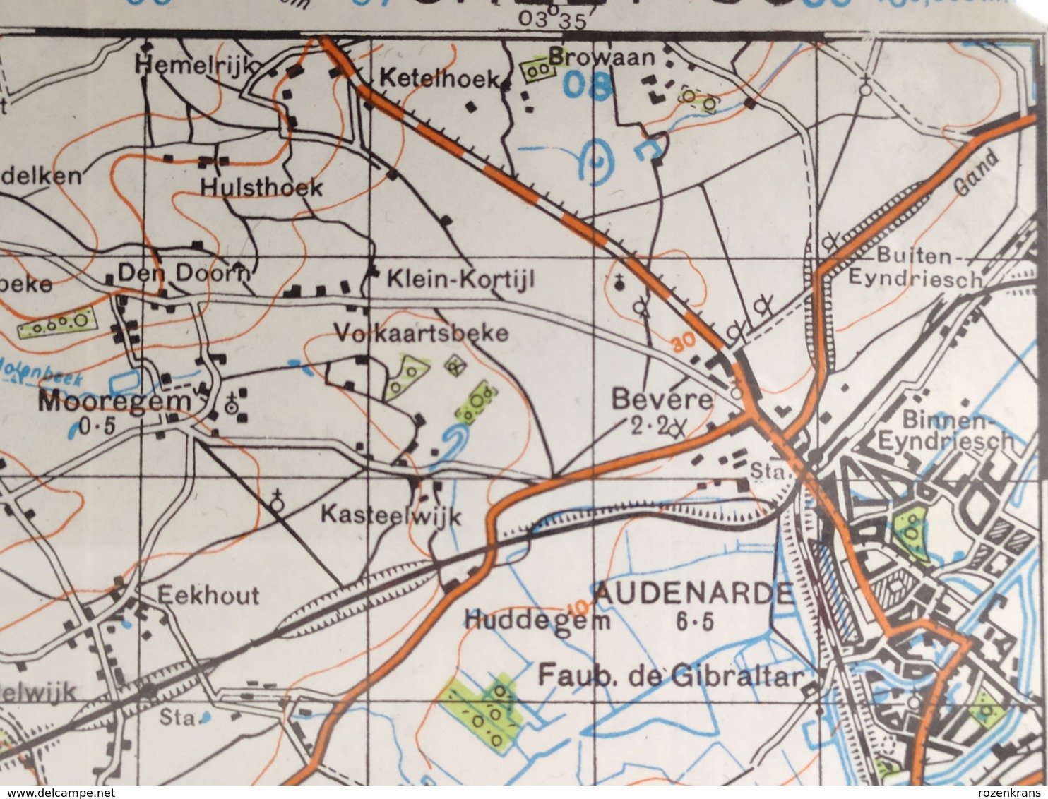 Militaire En Topografische Kaart UK War Office 1943 World War 2 WW2 Kortrijk Oudenaarde Ronse Orroir Zwevegem Avelgem - Cartes Topographiques