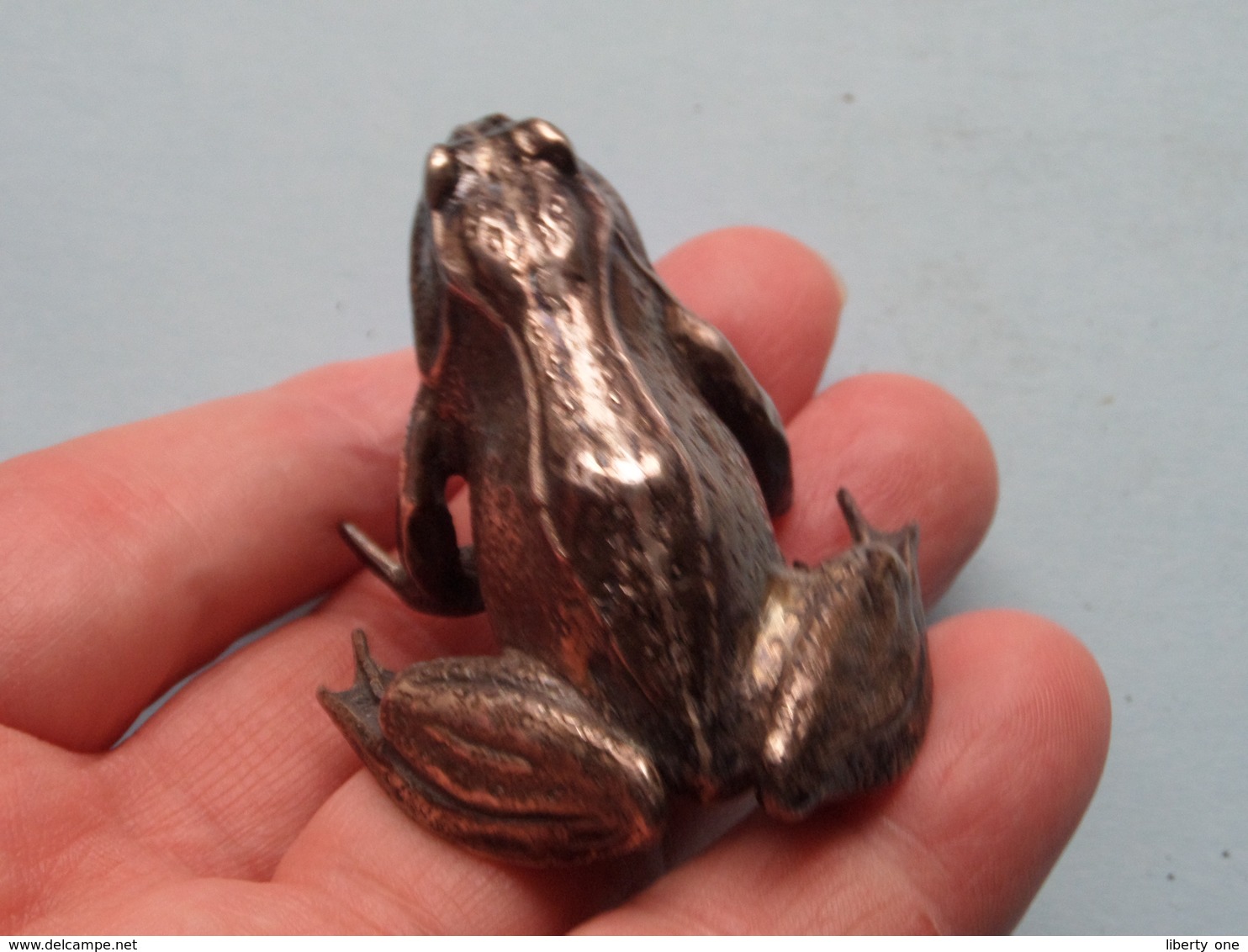 FROG - KIKKER - GRENOUILLE ( Silver / Argent ) Gewicht 55 Gram Total Weight ( Zie / Voir / See >> Foto Voor Détail ) ! - Dieren