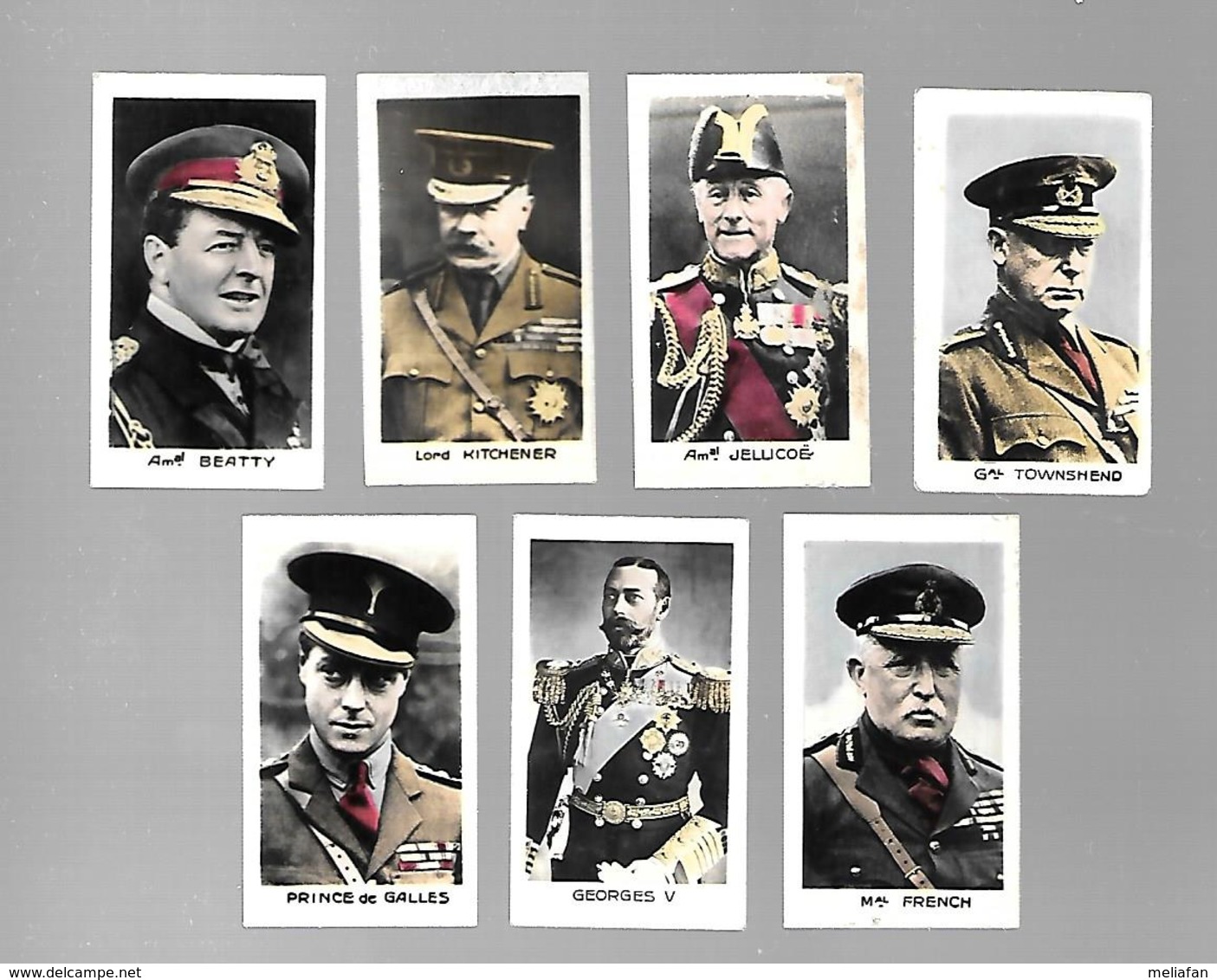 X913 - KREMA CARDS - JELLICOE - FRENCH - KITCHENER - BEATTY - TOWSHEND - PRINCE DE GALLES GEORGES V - 1914-18