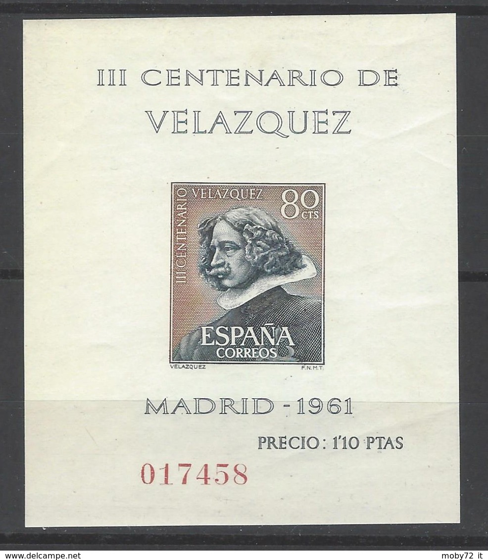 Spagna - 1961 - Nuovo/new MNH - Velazquez - Mi Block N. 15 - Blocchi & Foglietti