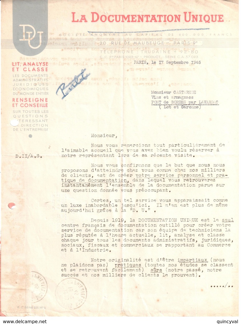 FOIRE DE PARIS Salon PHILATÉLIQUE Lettre Entête Pliée DOCUMENTATION UNIQUE Iris 1,50F 50c Chaîne Yv 652 673 Ob 1945 - Lettres & Documents