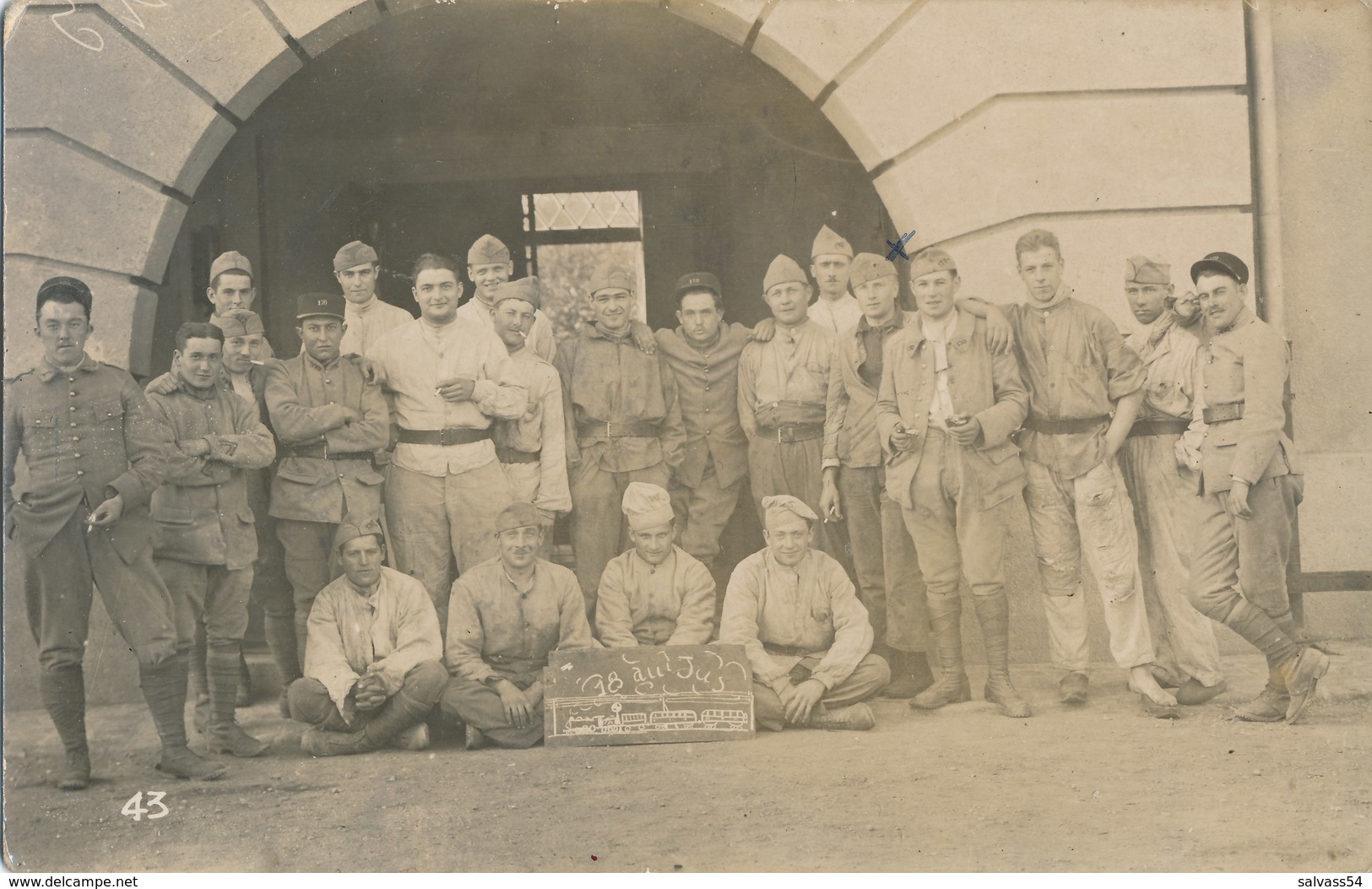 Carte-Photo : Militaires Du 170 RI - 18 Au Jus - Fort - Oorlog, Militair