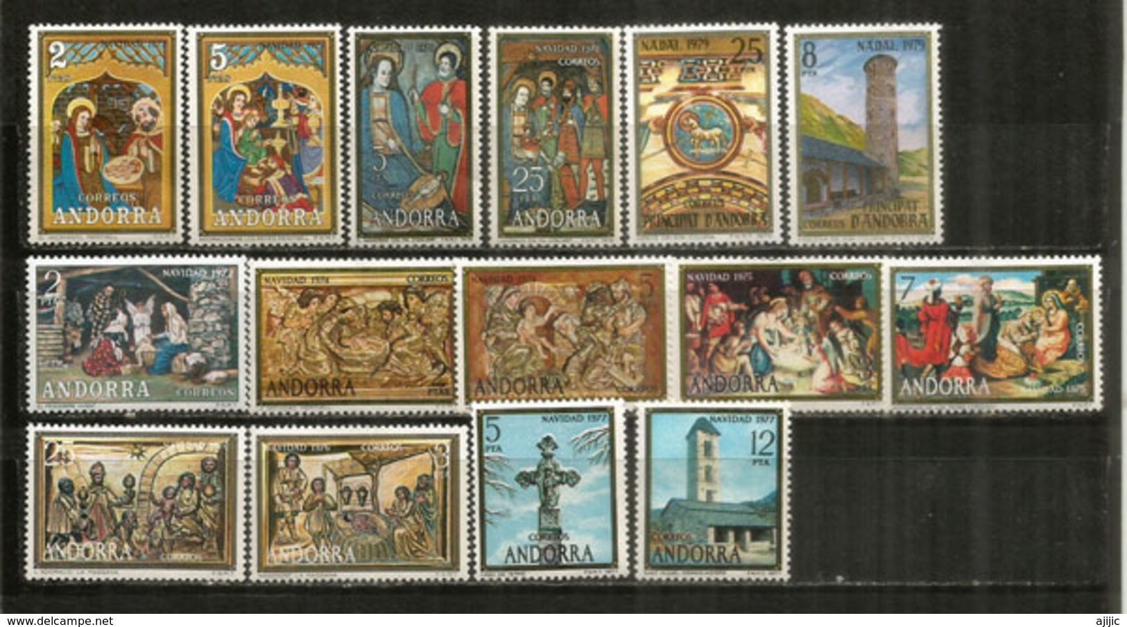 Noël En Andorre ! Navidad En Andorra ! Weihnachten In Andorra ! 15 Timbres Neufs ** ANDORRA - Collections