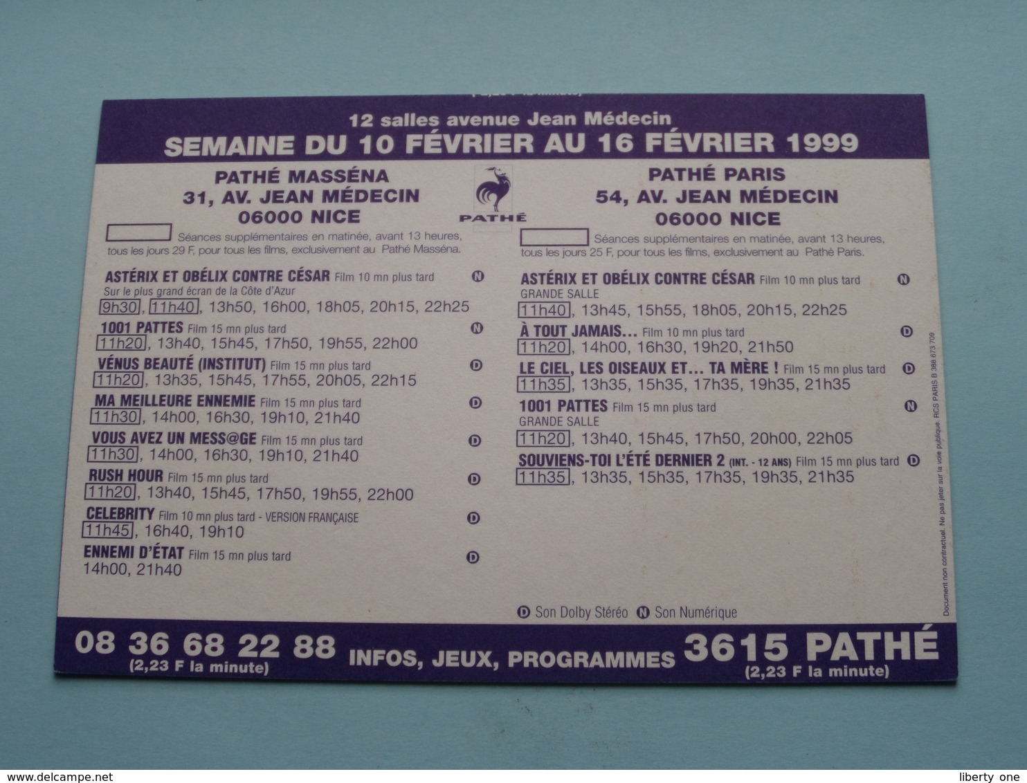 PLEASANTVILLE > Pathé NICE ( Programme ) 1999 ( Voir Photo > 2 Scan ) ! - Cinema Advertisement