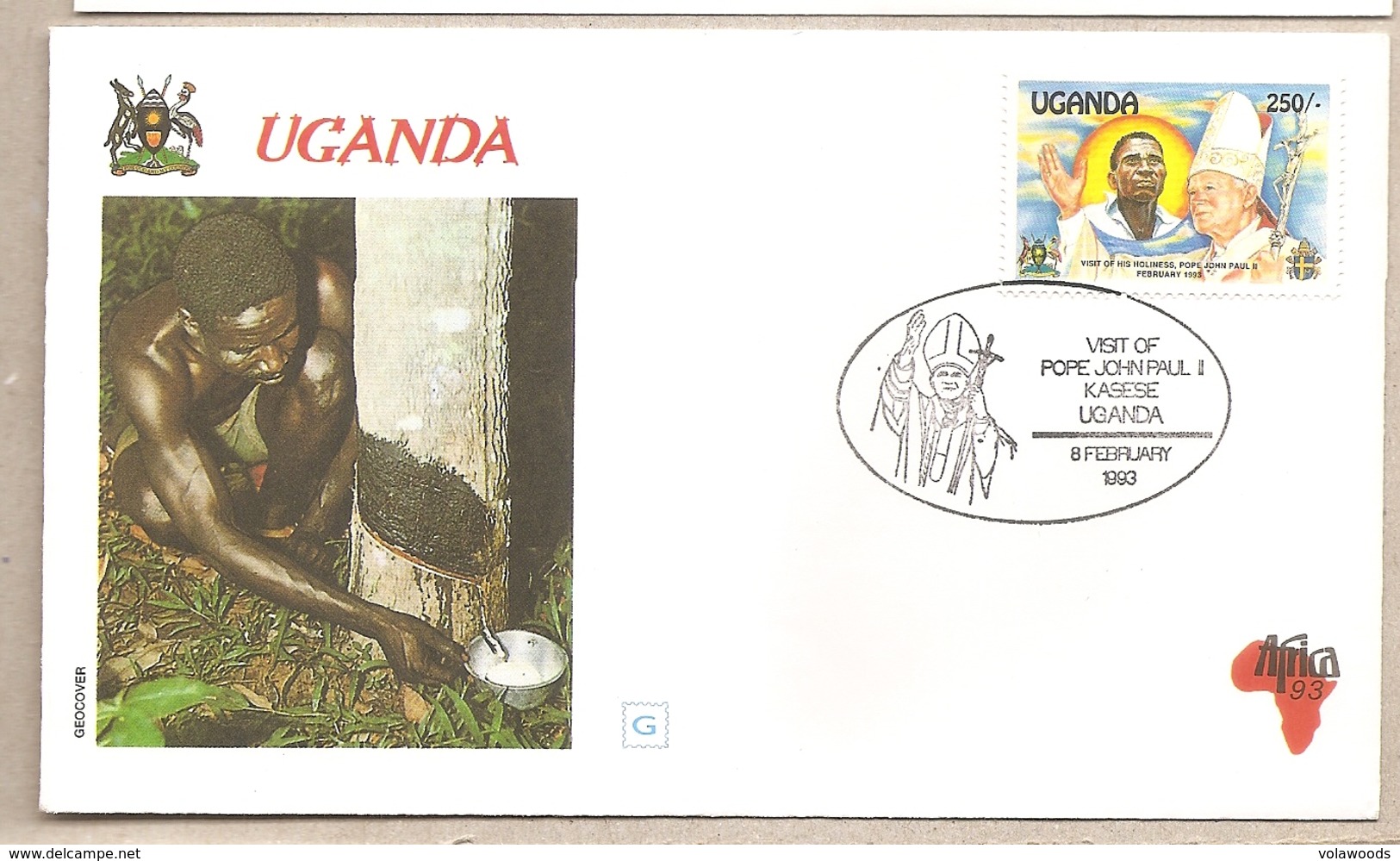 Uganda - Busta Con Annullo Speciale: Visita Di S.S. Giovanni Paolo II - 1993 - Uganda (1962-...)