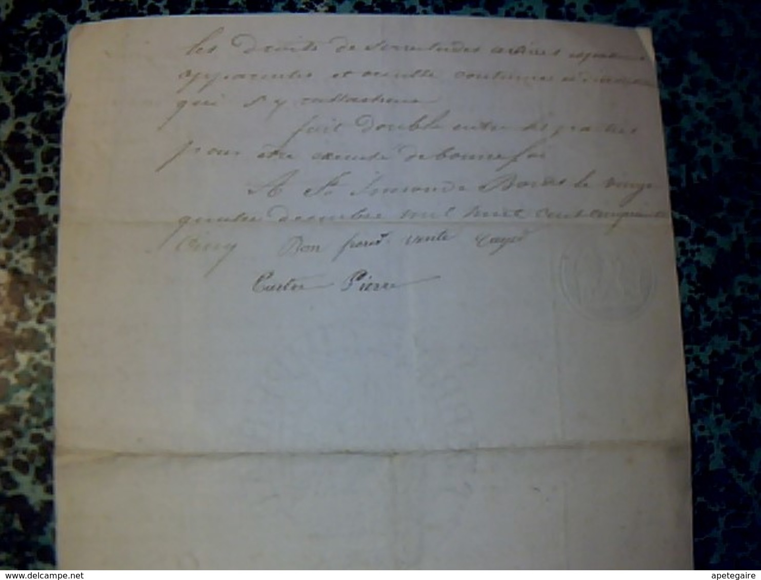 Vieux Papier De 1855 Cachet  Impérial & Fiscal De35 Ct Vente De Biens à St Simon De Bordes - Cachets Généralité